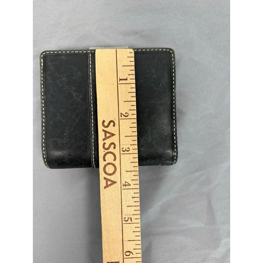 Vintage Coach Black Leather Bifold Small Wallet 3.5